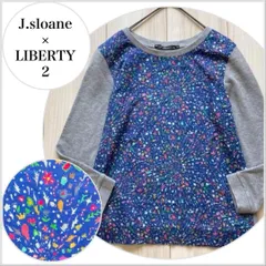 【美品♪】J.sloane リバティ切り替えスウェット M 長袖　ブラウス B108のサムネイル