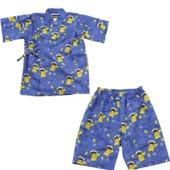 タカラトミーアーツ] パジャマセットポケットモンスター 男児 甚平 半袖パジャマ 半ズボン 上下セット ピカチュウ リップル生地 青 水色 ルームウェア ジュニアボーイズ