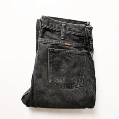 90's USA製 ラングラー ラスラー 先染め ブラックデニムパンツ 黒 (32×34) 90年代 アメリカ製 旧タグ オールド ブルーベル社 RUSTLER アメリカ古着 USED  ビンテージ ヴィンテージ