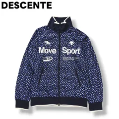 【美品】 デサント DESCENTE ムーブ スポーツ MOVE SPORT トラック ジャケット ジャージ ラグランスリーブ  M 花柄 ネイビー x パープル スポーツ カジュアル ウェア レディース ♪
