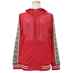美品 HYSTERIC GLAMOUR ヒステリックグラマー ブルゾン パーカー レッド 赤 FREE ロゴライン レース ジャガード フード 長袖 アウター 羽織り カジュアル 個性的【レディース】のサムネイル
