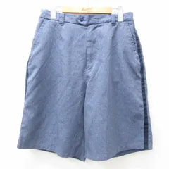 W31/古着 ショート パンツ ショーツ メンズ 90s 薄紺 ネイビー 25apr14 中古 ボトムス 短パン ショーパン ハーフ