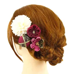 髪飾り 成人式 振袖 袴 ４点セット ピンク 麻の葉 大人 浴衣 かんざし 簪 卒業式 フォーマル 結婚式 花飾り つまみ細工 ちりめん 手作り W28 W303-297 髪飾り ピンク n857　WSi