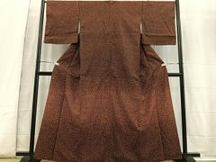 平和屋着物■訪問着　本場染大島紬地　大小あられ　正絹　逸品　BAAS4219ea