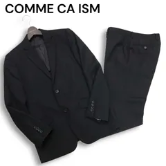 COMME CA ISM コムサイズム 通年 背抜き★ ストライプ セットアップ スーツ Sz.S　メンズ 黒 ビジネス
