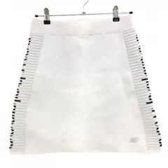ニューバランスゴルフ ニットスカート 白×黒 サイドロゴ レディース 2(L) ゴルフウェア New Balance