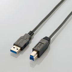 【新品・在庫限即納】エレコム 極細USB3.0ケーブル(A-B)/2.0m/ブラック(USB3-ABX20BK)