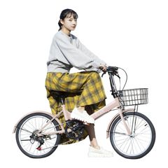 【折り畳み自転車　インフルエンサー監修x女性でも持てる】 efficielt 折りたたみ自転車 軽量 RaQcy (ラクシー) 20インチ コンパクト 6段変速 カゴ ダイヤル式ロック ライト付き