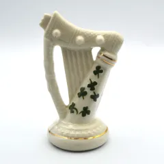 ヴィンテージ 雑貨 置物 フィギュア アイリッシュハープ Weedon ウィードン 紋章入り A.G. Harley Jones イギリス 1923-1934年頃 [22A123-3]