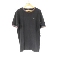 BURBERRY BLACK LABEL バーバリーブラックレーベル Tシャツ 3 L相当 コットン100% 半袖カットソー トップス 黒 バックプリン メンズ AU3145A30 【中古】