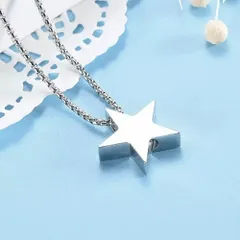 【普通郵便発送】 スター 星型 遺骨ネックレス ペンダントチェーン付き アクセサリー 調整可能ネックレス