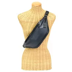 コーチ COACH ウォーレンベルトバッグ スムース カーフレザー F79149 ボディバッグ ショルダーバッグ スリングバッグ メンズ ブラック / ネイビー 正規品 中古 mbj18007