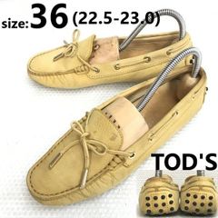 トッズ TOD'S 23.5cm フラットシューズ イエロー スエード ぺたんこ