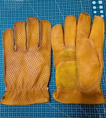 バイク手袋　レザーグローブ　メッシュ　ショート通気　春夏用