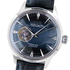セイコー　SEIKO　メンズ腕時計　プレサージュ　カクテルタイム　ブルームーン　SARY155　自動巻　バックスケルトン　革ベルト