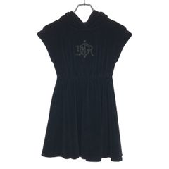 Christian Dior クリスチャンディオール キッズ ベルベットフードドレスワンピース 2WBM13SWEJ ブラック 8