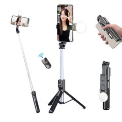 【即納】自撮り棒 iphone 自撮り棒 軽量 スマホスタンド 三脚 携帯 三脚 スマホ コンパクト スタンド セルカ棒 360°+270°可調節 iPhone android兼用 コンパクト 軽量 LEDライト 無線リモコン付き 折りたたみ式 アルミニウム合