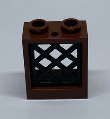 LEGO パーツ　格子窓　1×2×2 ブラウン枠