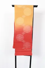 帯締め帯揚げ重ね衿3点セット　ゴールドカラシ　燕脂　唐織　正倉院柄　B1045