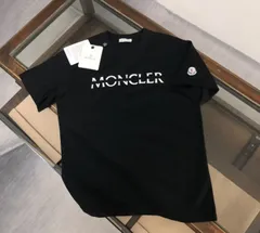 モンクレール グレイググリーン プリント ブラック L Tシャツ