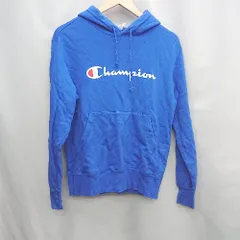 ◇ ⊇ Champion チャンピオン プルオーバ 長袖 パーカー サイズM ブルー系 メンズ E  【1504210010891】