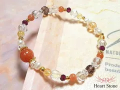 自信と太陽の石☆サンストーン×シトリン×ガーネットのパワーストーンブレスレット