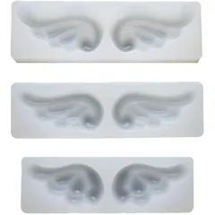 【Ever garden】 羽 3個セット レジン 天使 シリコンモールド トレカ デコ パーツ デコレジン ネックレス アクセサリー 作成 UVレジン エポキシ樹脂 樹脂粘土 型 抜き型 キット 道具 羽根 翼 0