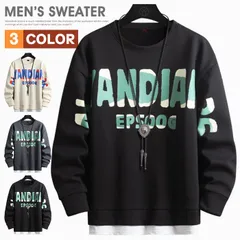 トレーナー メンズ クルーネック スウェット Tシャツ 長袖 重ね着風 トップス カジュアル プルオーバー おしゃれ コーデ シンプル 春 秋服nuol771