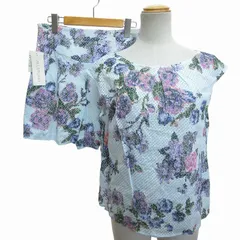 ジルスチュアート JILL STUART タグ付き セットアップ ノースリーブカットソー ブラウス キュロットスカート ミニ メッシュ 花柄 総柄 4 M 水色 ライトブルー ■GY09 /FK 0704のサムネイル