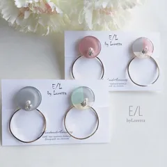 (全2色)2way 3color hoop pierce/earring  クリップ式