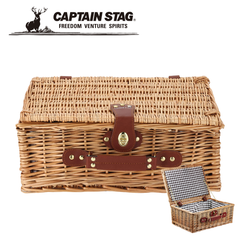 ピクニックバスケット トランク型 柳かご アウトドアバスケット CAPTAIN STAG 収納カゴ バスケット ケース UT-1001