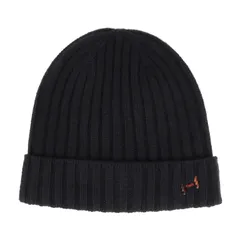 新品同様 HERMES エルメス 22AW H トルサド カシミア シルク ニット ビーニー H Torsade Cuir Beanie キャップ ネイビー 紺 L イタリア製 ブランド 帽子のサムネイル