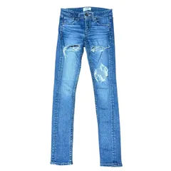GYDA アッパークラッシュスキニーデニムパンツ ブルー レディースXS ジェイダ