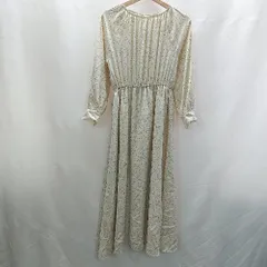 ◇ ⊇ NATURAL BEAUTY BASIC ドット柄 長袖 ロング丈 ワンピース サイズS アイボリー ブラック レディース E  【1409240060857】