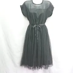 ◇ merlot plus メルロープリュス シアー 透け感 チュール ロング丈 ワンピース サイズ表記なし ブラック レディース E  【1405140044539】のサムネイル