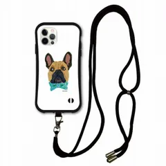 [iPhoneXR(テンアール)] iPhone15 Plus i-coronケース スマホショルダー付 アニマル柄 動物 アイフォン 14 Pro 13 Mini 12 11 SE 第2世代 スマホケース ショルダーストラップ 肩掛け フレンチブルドッグ 利