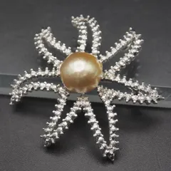 タヒチ産真珠＆南洋ゴールド真珠　本真珠　コンビブレス 金属部シルバー　新品未使用希少サイズ