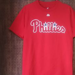 majestic マジェスティック　MLB フィラデルフィア・フィリーズ「Phillies / PENCE 3」プリントTシャツ　サイズS