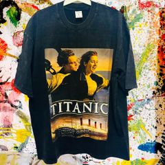 タイタニック 映画 メンズリプリント Tシャツ 半袖 L XL ディカプリオ タイタニック Tシャツ 90s 映画T ヴィンテージ レオナルドディカプリオ ジャック&ローズ フォトT グラフィックT レトロ 名作 限定 レア オフィシャル グッズ 海外限定