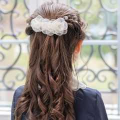 ホワイトローズバレッタ ヘアアクセサリー YUP6 《メール便優先商品》 キャサリンコテージ