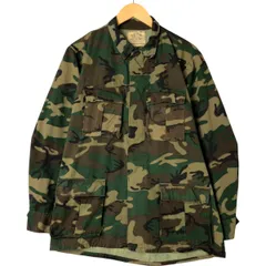 古着 米軍実品 70年代 迷彩柄 ウッドランドカモ リップストップ B.D.U ミリタリージャケット USA製 MEDIUM-LONG メンズM相当/eaa543859