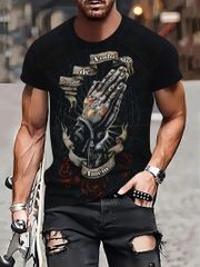 HIPHOP プリント 半袖Tシャツ 262  黒 派手 ストリート ダンス B系 ヤクザ ヤンキー オラオラ系 悪羅悪羅 ホスト 服 メンズ ファッション