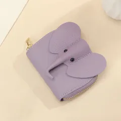 ☆ ライトパープル ☆ ゾウ カードケース 本革 大容量 yznscase5154 カードケース じゃばら カード入れ じゃばら式 ジャバラ お財布 ミニ財布 レザー 革 チャック 大容量 定期入れ 名刺入れ クレジットカード ICカード 小銭入れ ウォレット