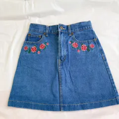 A171 INGNI バラ刺繍 デニムスカート Mサイズ