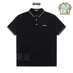 【今日WTO】Prada ストライプ ロゴ ポロシャツ-OZ35