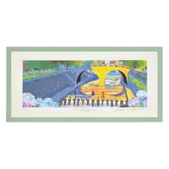 新品】横山真弥 黄色のレインコート みんなでお出かけ 版画 額装