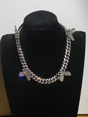 18・20インチ 蝶　幅13ミリ　シルバー　喜平ネックレス　czダイヤブリンブリンLEX メンズネックレス　チェーンネックレス　キューバンリンク　マイアミ　hiphop 18k gp 喜平チェーン
