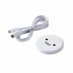 【新品・７営業日以内発送】ELECOM エレコム W-QA28WF ワイヤレス充電器 Qi 認証 12W／10W／7．5W／5W 卓上 充電器 ケーブル付属 1m 置くだけ充電 薄型 コンパクト しろちゃん ホワイト×ブラック WQA2【沖縄離島販売不可】