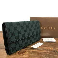 191 極美品 グッチ 長財布 257303 グリーン - Old Closet - メルカリ