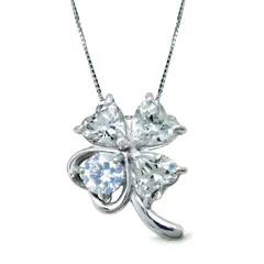 【在庫１点あり】6月 誕生石 ムーンストーン 幸運呼び込む 四ツ葉 クローバー K10 ホワイトゴールド ネックレス 美輪宝石